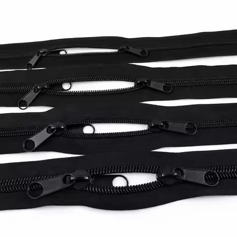 2/5/10Meters 3# 5# 8# 10# Nylon Zippers with Slider Handbag Black Zips Garment Purse Zip Tapes Easy 
