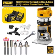 DeWalt DCW600N-XJ 18V XR Li-ion Cordless Brushless 8mm (5/16") Laminate Trimmer Router