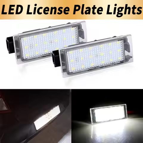 2PCS LED Number License Plate Lights Canbus For Renault Clio Master Megane 06- Espace Laguna 05- Dus