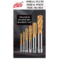 PRC M3-M12 TITANIUM COATED HSS MACHINE TAP SPIRAL FLUTE SPIRAL POINT LATHE CNC TAPS BIT BITS