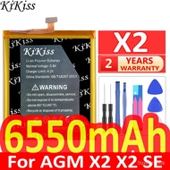 6550mAh KiKiss Powerful Baery For AGM X2 /X2 SE Replacement essory umulators