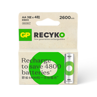 超霸 - GP綠再AA充電池 2600mAh (4粒裝) | NiMH | 即開即用 | 環保可持續之選