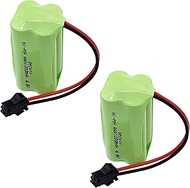 Pack of 2 4.8 V AAA Battery Pack, 1000 mAh Rechargeable NI-MH Battery with SM 2P Connection for RC S