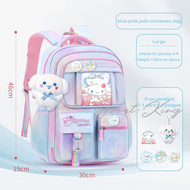 Balo chống gù Melody Cinnamon Kurumi cho bé gái đi học tiểu học nhiều ngăn họa tiết đáng yêu Xu Xu K