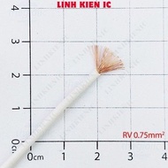 [3 Pieces]- Single Multi-Core Copper Wire RV-0.75 0.75mm2 White Linhkien IC