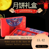NEW Moon Cake Packaging Box Customized Mid-Autumn Festival Gift Box High-End Portable Gift Box Creative Yolk Pastry Bo