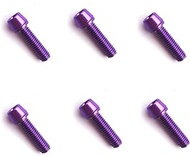M5x18mm Stem Bolts Titanium Plating Stainless Ti Allen Hex Tapered Head Bolt with Washers Screw for Bicycle Stem Parts Pack of 6 (Colorful)