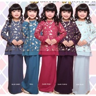 Kids Kurung Moden Danin Nadeera/ Blue Grey, Teal, Dark Pink, Dark Purple, Ash Blue