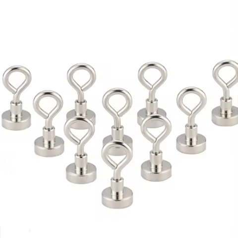 10PCS 16/20/25mm Strong magnet hook Closed Sheep's eye Metal magnet hook Strong magnetic sucker remo