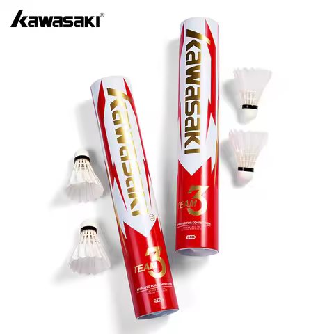 Kawasaki Badminton Shuttlecock Stable Flight Accurate Landing White Goose Feather 77/78 Speed for Pr