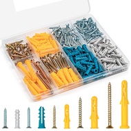 (UTVR) 270PCS Drywall Anchors and Screws Assortment Kit 135 Plastic Wall Anchors and 135 Screws with