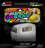 Stiker Kaca Belakang One Way NEW CARRY Pick Up Sticker Cewek Keren Sticker Print Variasi Gambar Cewe