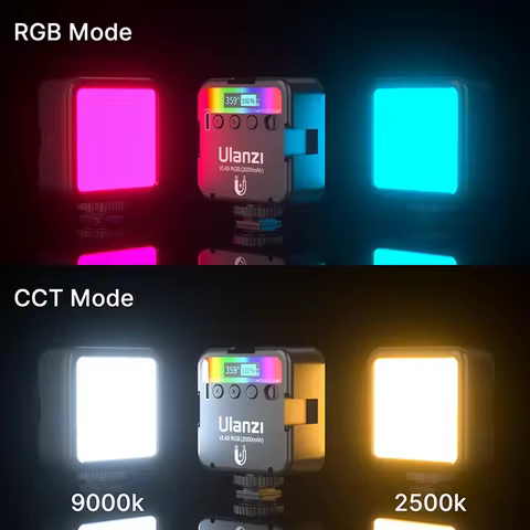 Ulanzi VL49 Full Color RGB LED Video Light 2500K-9000K 800LUX Magnetic Mini Fill Cold Shoe Camera Li