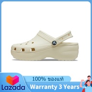 ของแท้พิเศษ Crocs Classic Clog Clouds Bone White Shoes Non - Slip Thick Sole Beach Sandals 206750 -