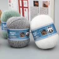 Angola Rabbit Yarn 13s/2 Medium Thick Hand-Knitted Long Hair Mink Yarn White Mink Factory Hot Sale
