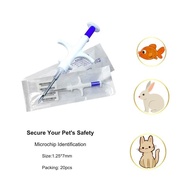 20pcs Rfid Microchip 1.25*7mm Smart Card Animal Id Tag with Applicator for Pet Injection Farm Manage