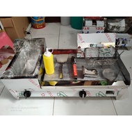 12x20 2in1 Stainless Burger Griddle with Deep Fryer Burgeran Burger Stove Burger Machine