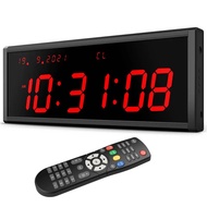 นาฬิกาดิจิตอล LED DIGITAL CLOCK แขวนติดผนัง ขนาด 48X19X4CM. ใช้จับเวลา เดินหน้า ถอยหลังได้ Countup