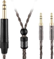 Replacement Audio Headphone 1/4" 6.35mm Cable to Dual 3.5mm Male Version for Hifiman SUNDARA, SUSVAR