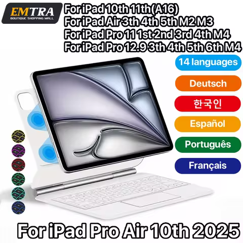 Magic Keyboard for IPad 12.9 13 Inch Bluetooth Keyboard for iPad Pro 11 10.9 Air 4 5 Backlit With To