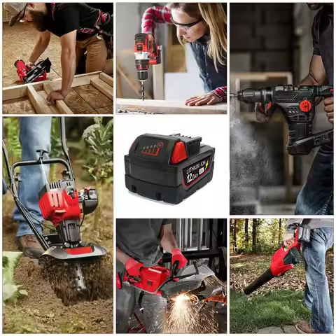 100% For Milwaukee M18 Power Tool Battery, Charger, BR, XC, 18V 12.0Ah M18B5, 48-11-1860, for Milwau