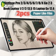 【SP】2pcs Like Paper Screen Protector Microsoft Surface Pro 8/7/6/5 Surface Pro4/3/2 X Go 2 3 Film Surface Laptop Go 12.4