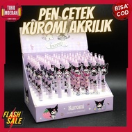 PULPEN KUROMI PEN CETEK KUROMI AKRILIK PULPEN MEKANIK SANRIO KUROMI