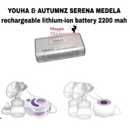 【READY STOCk】 YOUHA AUTUMNZ SERENA MEDELA Rechargeable Lithium-ion Battery 2200 mAh