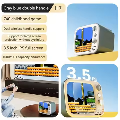 B48A Retro TV Game Console 3.5-Inch Soft Screen 740-In-One Classic Double Game Console Home Small Ga