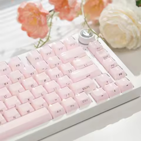XVX Pink jelly keycaps for mechanical keyboard Crystal Translucent OEM Profile for Cherry MX 61 68 1