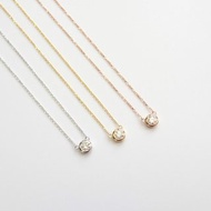 天然鑽石 單顆包鑲 純 18K 白金 黃金 玫瑰金 項鍊 鎖骨鍊 客製
