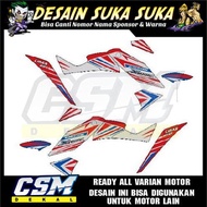 MERAH 787 MOTORCYCLE DECAL XABRE STICKER STICKER STRIPING BODY RED LIS silveR