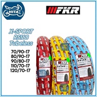 70/90-17 80/90-17 90/80-17 110/70-17 120/70-17 FKR Tayar Tyre Tubeless X-Sport RS168 TUBELESS