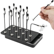 (CXZI) Model Painting Tool Stand Base 12 Pieces Bendable Alligator Clip Rod Set for Painting Model S