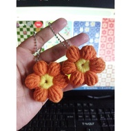 Daisy Crochet Keychain Bunga Daisy Kait