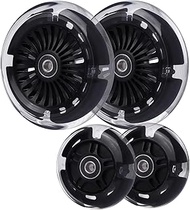 Wheelgoo 120mm 80mm Led Light Up Scooter Replacement Wheels - White Flashing- Compatible with Micro 