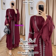 RAYA 2 IN 1 CONTINUOUS DRESS KAFTAN MUSLIMAH CASUAL PLAIN CERUTY FULL FURING LD 110 CM FIT XXL