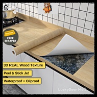 3D Wood Texture Wallpaper Self Adhesive Waterproof Furniture Cabinet Kitchen Table Wood Sticker Kabi