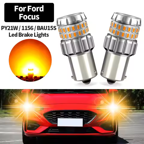 2Pcs PY21W BAU15S 1156 LED Turn Signal Light Bulbs Canbus No Error DRL For Ford Focus 2 3 4 2005 200