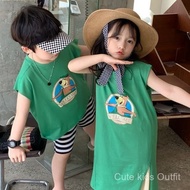 Brothers Sisters Clothes Middle Small Children New Style Sisters Clothes T-Shirts Korean Version Mor