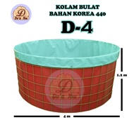 Terpal Kolam Bundar || Bulat || Bahan Korea 440 || Tidak Mudah Robek | Medium | D-4 | Garansi