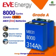 [Original] EVE MB31 314Ah LiFePO4 Battery Cell 3.2V Grade A For 12V 24V 48V Solar / ESS + Screws & B