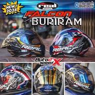 หมวกกันน็อค REAL FALCON BURIRAM, ICON ลายใหม่ล่าสุด 2024 L (59-60CM) VICTORY RED