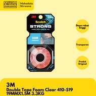 3m MOUNTING FOAM CLEARDT 19MMX1.5M 3.3KG 410-S19 (1 PCS)