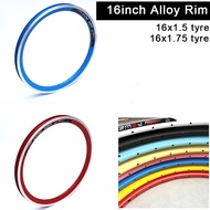 1pc Bicycle Rims 16 Inch 28h 36h Double Deck Aluminum Alloy Wheel Rim 16x1.5/1.75 Tires Fixed Gear T