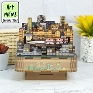 Artmems Train City 3D Music Box | 3D Model DIY KIT | Christmas Birthday Gift Ideas | Music box series | English