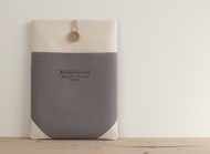 簡約筆記本電腦殼灰/米白色帆布