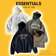 -Fear of God ESSENTIALS Heavy Fleece ''STATE'' Hoodie SS24,FOG Hoodie,Men's Hoodie