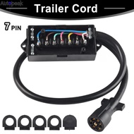 4FT 7 Way Plug Trailer Cord 7-Pole 7 Pin Inline Junction Box Wiring Harness Kit Camper Truck Weather