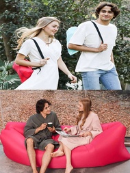 Portable Oxford Cloth Inflatable Sofa, Suitable For Indoor & Outdoor Use, Can Withstand Up To 550 Lb